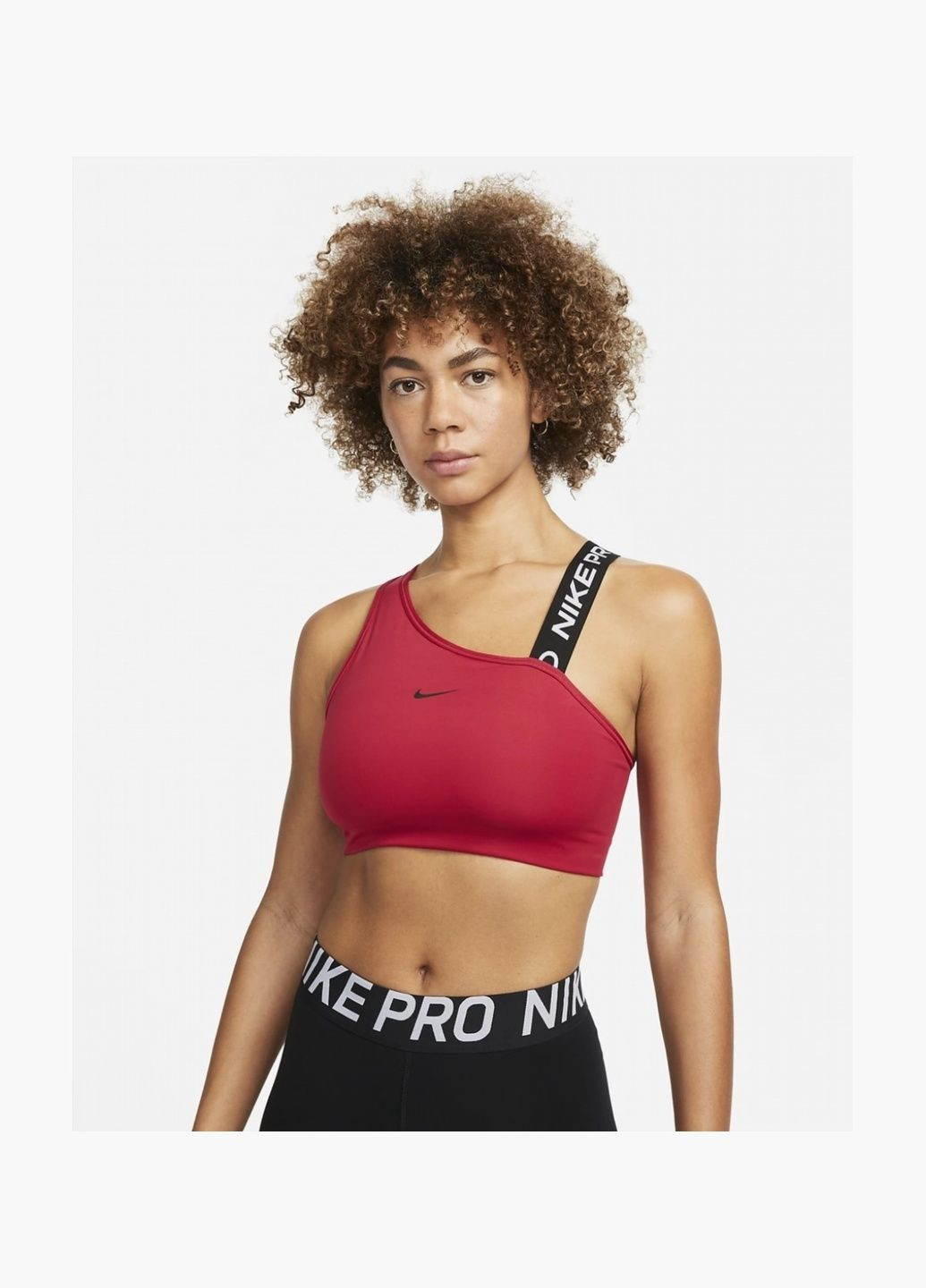 Топ жіночий Womens Medium-Support Asymmetrical Sports Bra Bordo Dm0570-614 Nike (332610087)