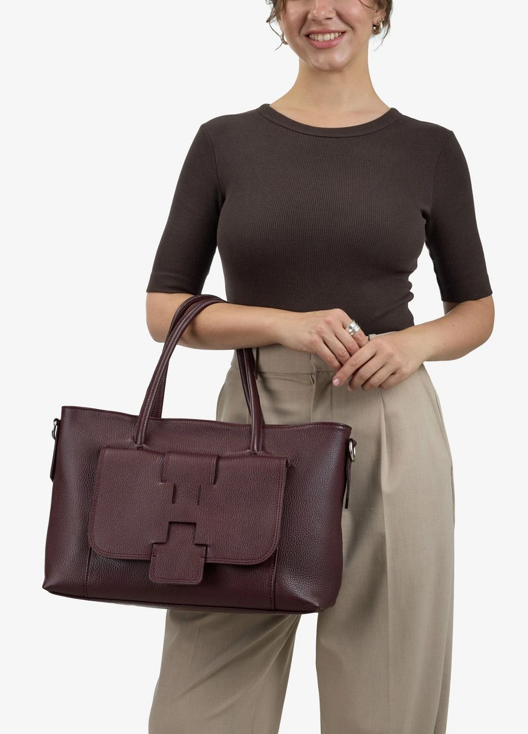 Сумка жіноча шкіряна тоут велика Tote Regina Notte (348780821)