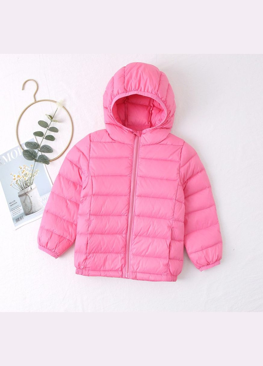 Розовая демисезонная куртка детская стеганная однотонная ( ) (6513) Qoopixie