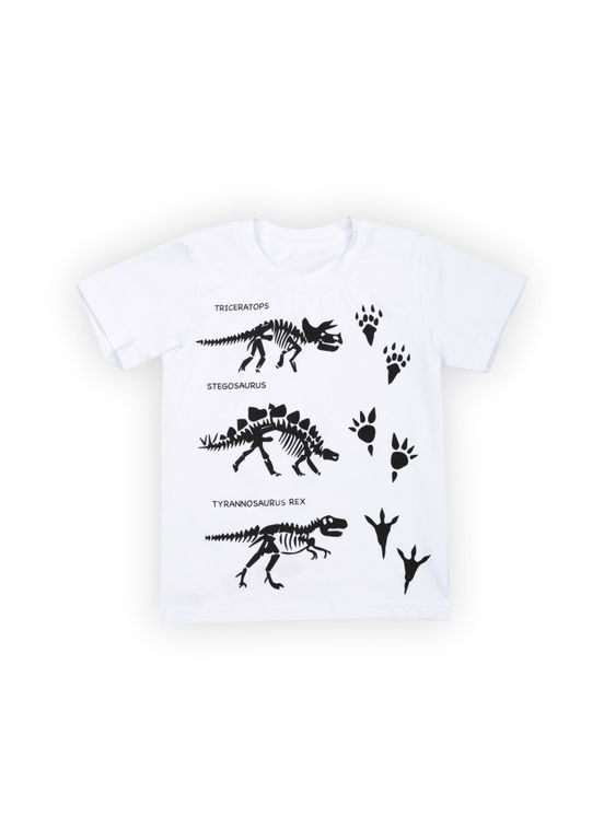 Белая летняя детская футболка для мальчика ft-24-11 Габби