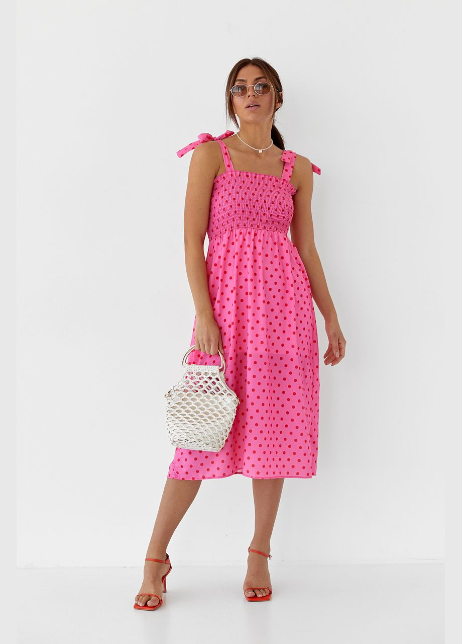 Довгий жіночий сарафан на бретелях-зав'язках Liton (296908997)