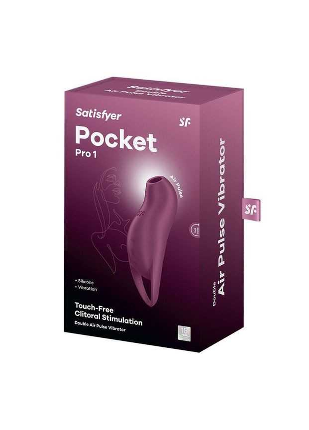 Вакуумный клиторальный стимулятор с вибрацией Satisfyer Pocket Pro 1 Purple No Brand (366878454)