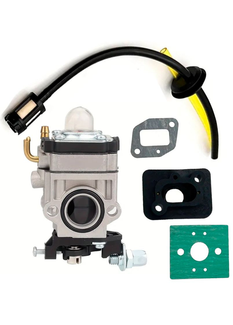 Карбюратор бензокосы + прокладки + переходник + бензошланг GOODLUCK (364120592)