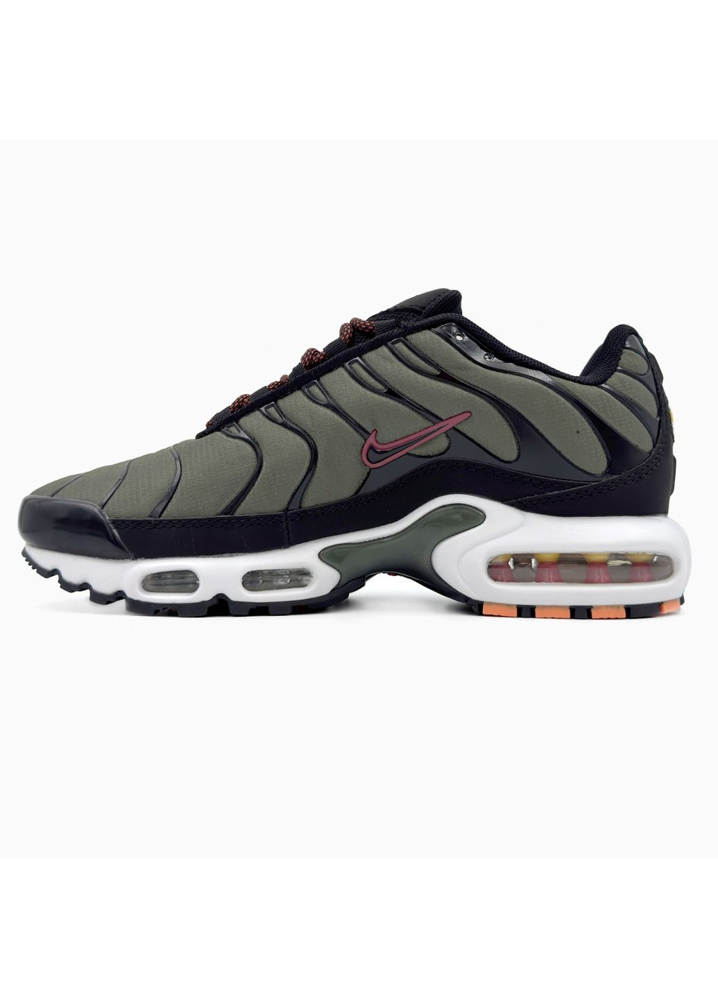 Черные демисезонные кроссовки мужские nike air max tn plus black / khaki найк аир макс тн плюс No Brand