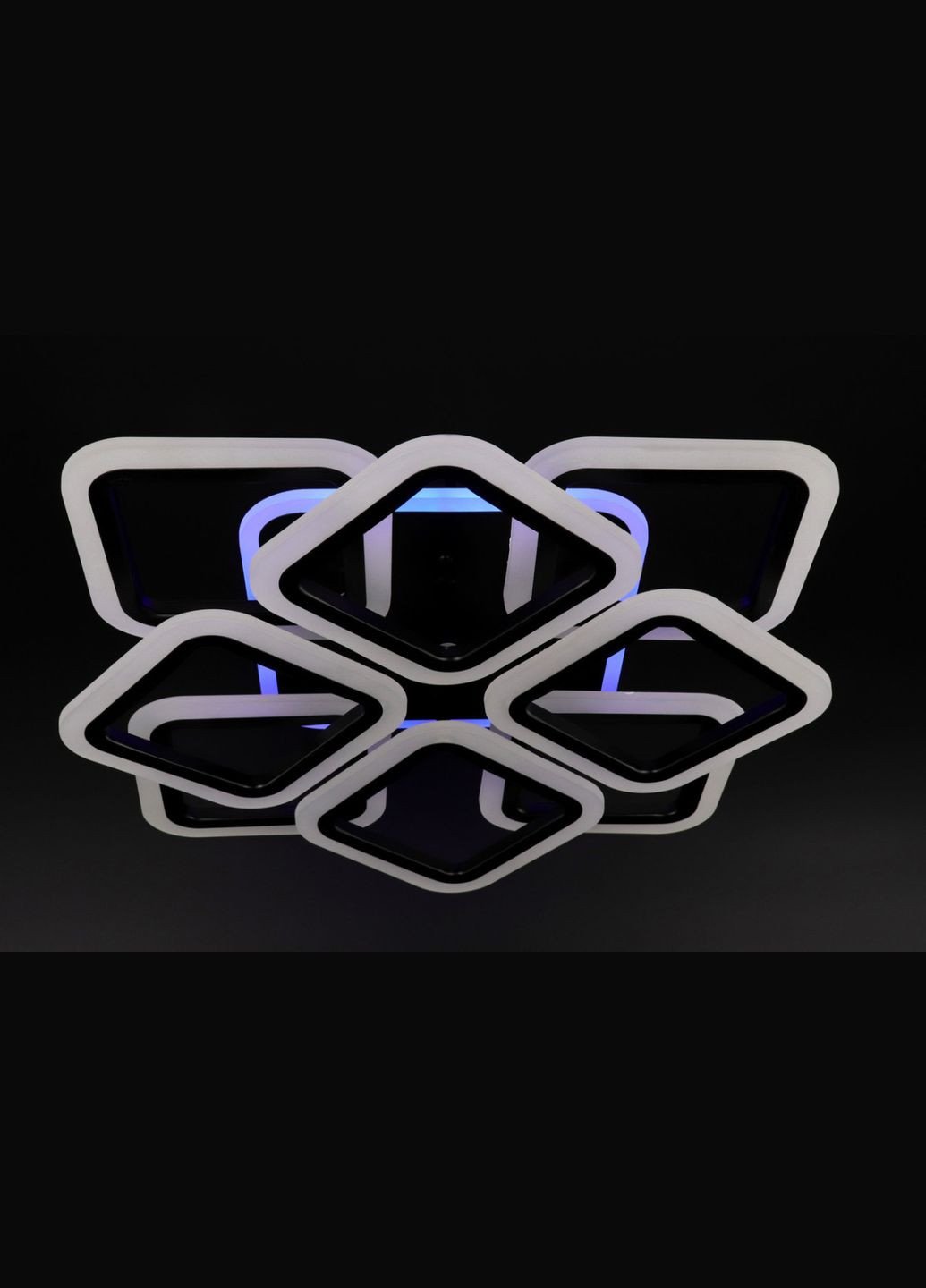 Люстра світлодіодна стельова LED світильник для квартири на стелю лед з пультом 25753 Чорний 11х50х50 см. Sunnysky (364499959)