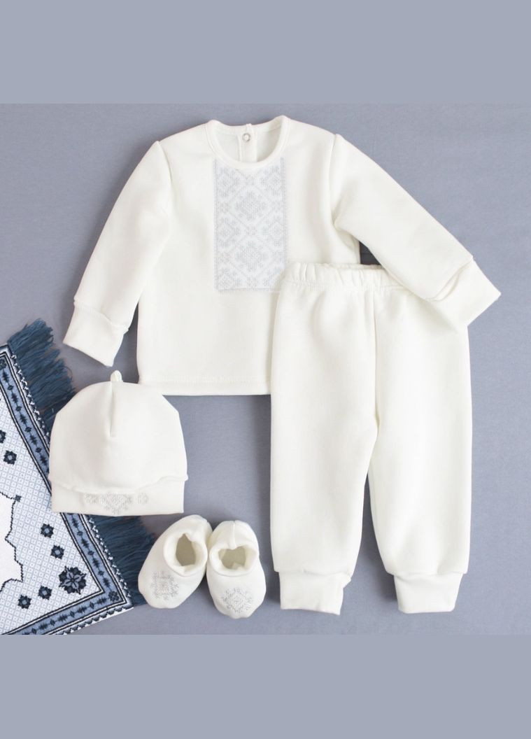 Костюм для хрещення хлопчика з вишивкою молочний хлопчику Ladan (301026348)