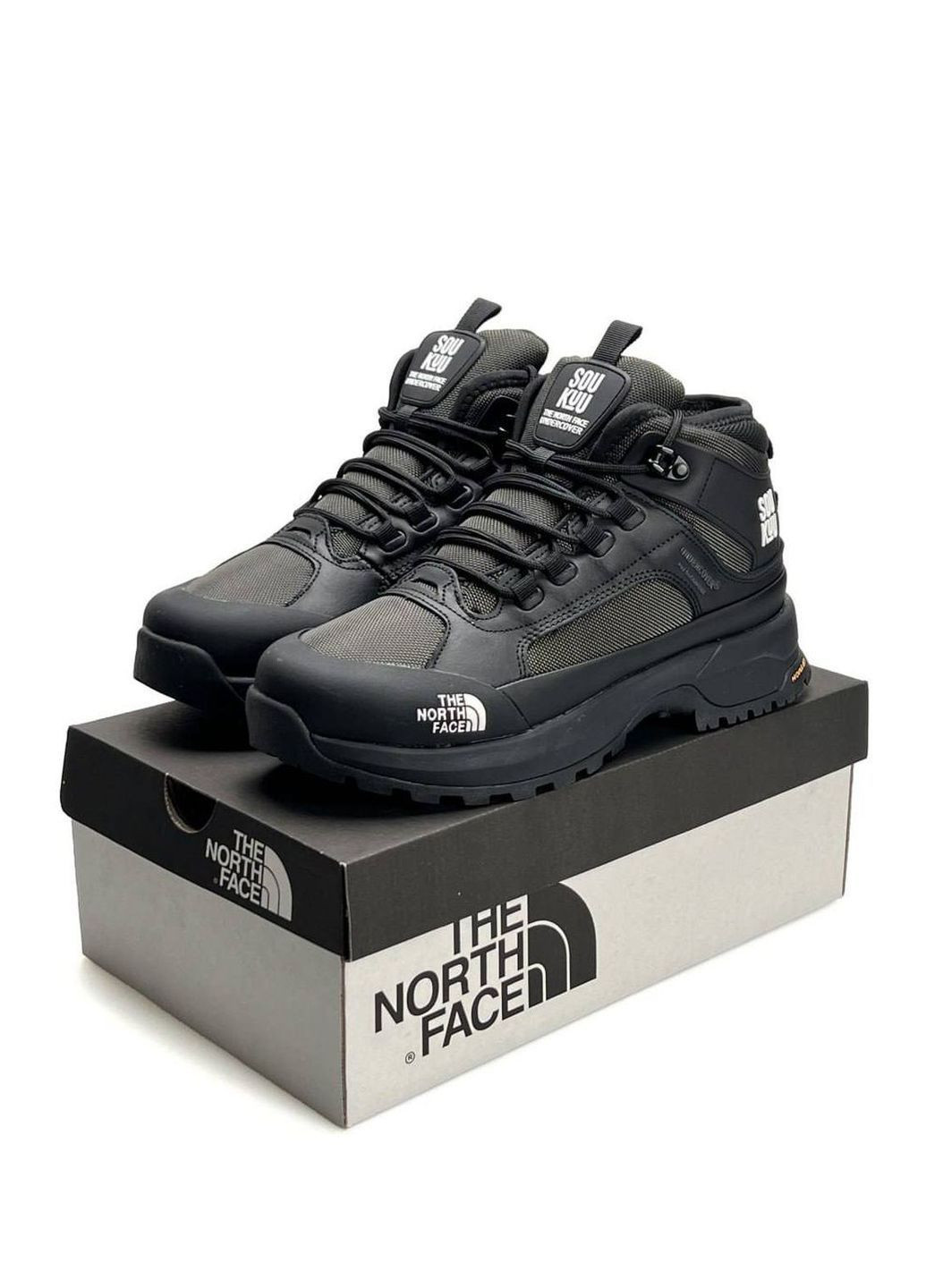 Оливковые (хаки) зимние кроссовки мужские the north face x No Brand SOUKUU Glenclyffe Fur Black Khaki