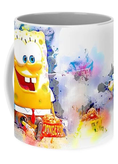 Чашка з принтом SpongeBob SquarePants Губка Боб Квадратні Штани акварель SB 02.16 Кружка керамічна 0,33 GeekLand (378969063)