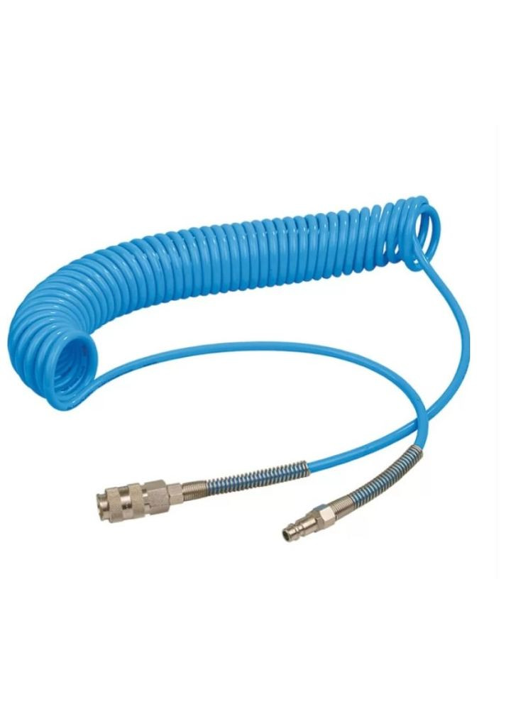 Шланг спіральний (5x8 мм, 5 м) поліуретановий з клапаном і штуцером (22815) Miol (306552068)