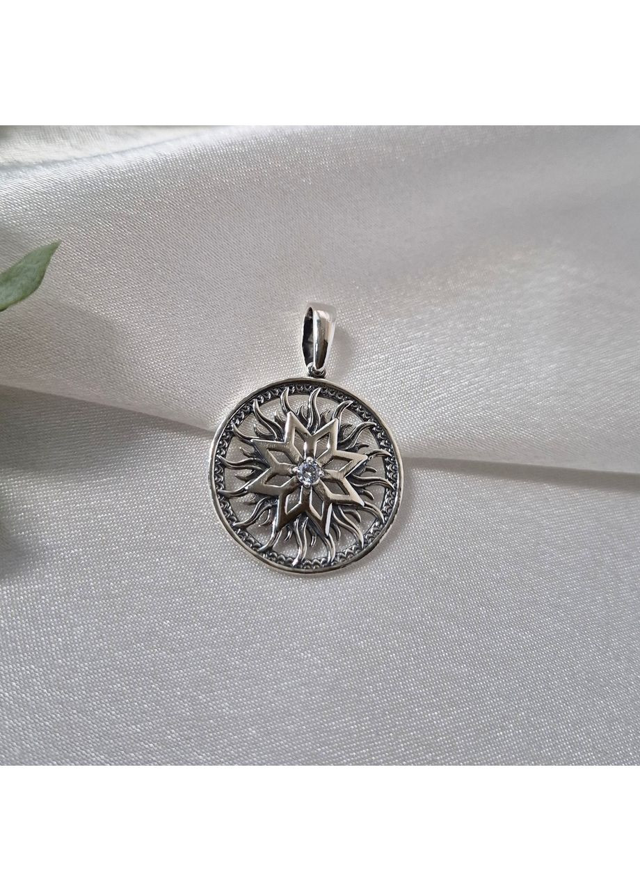 Серебряная подвеска кулон оберег амулет Алатырь Черненное серебро 925 пробы 89072ч 4.60г Nobrand (370677252)