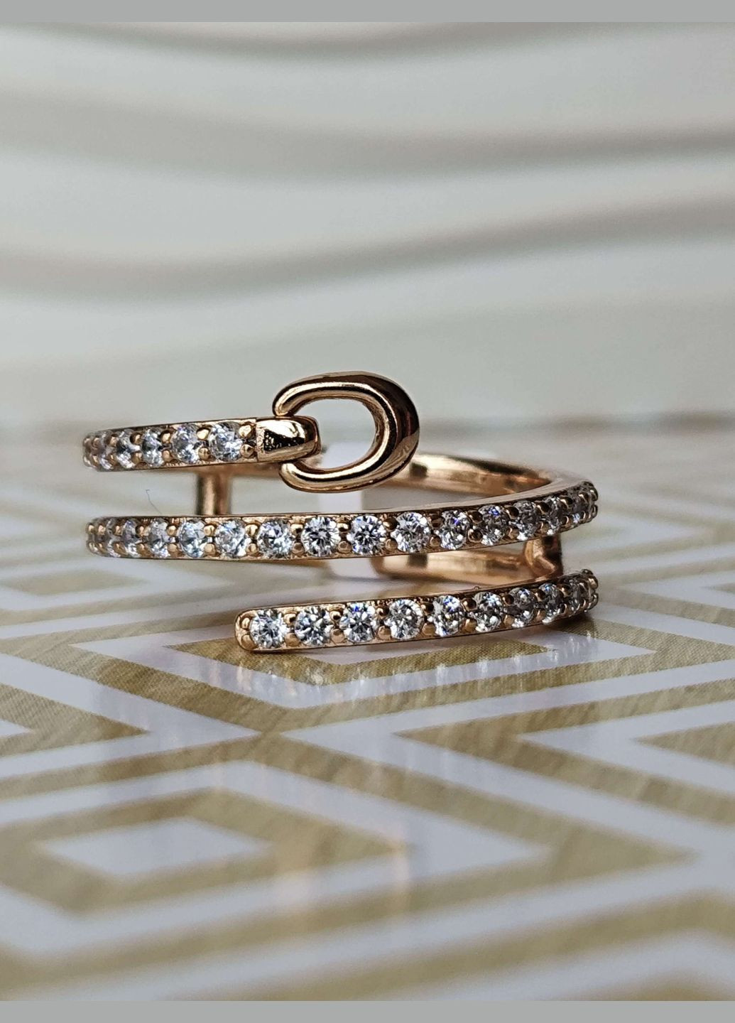 Позолочена каблучка ксюпінг xuping позолота медичне золото з камінцями Xuping Jewelry (337114016)