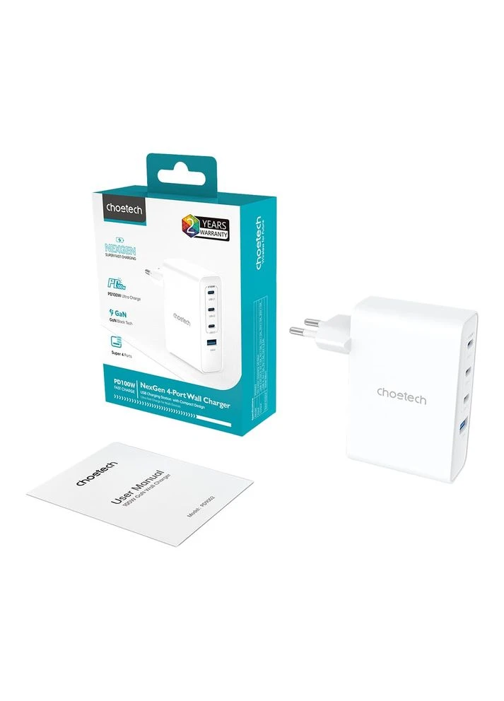 Сетевое зарядное устройство PD9002 PD100W GAN USB-A+3xUSB-C (43-00172) CHOETECH (388862456)