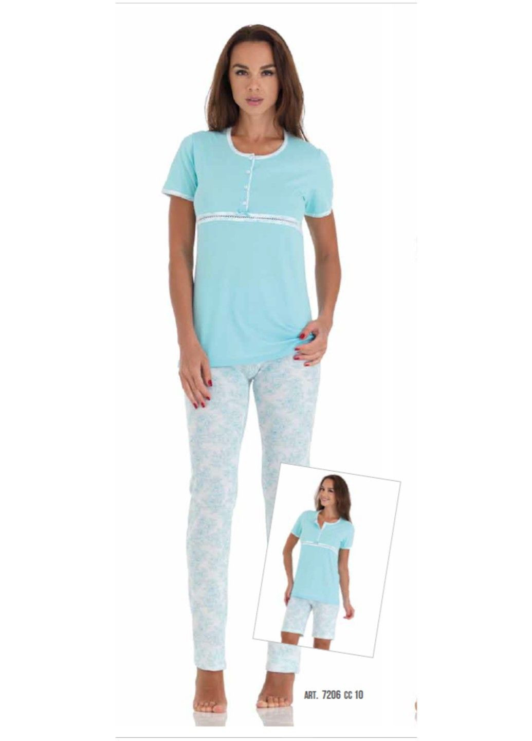 Світло-блакитна 7206 піжама жіноча Vilfram