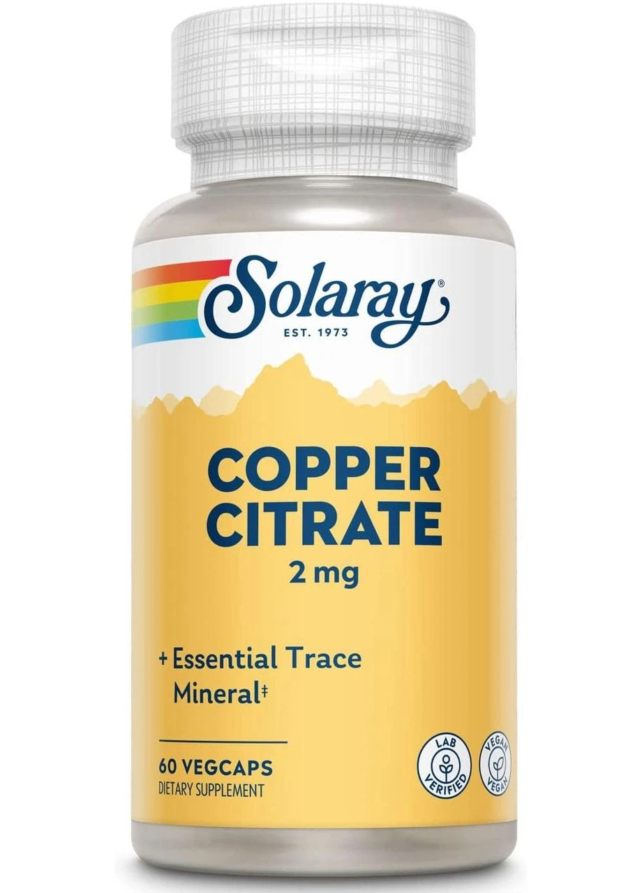 Мідь цитрат Cooper Citrate 2 мг 60 капсул Solaray (380905962)