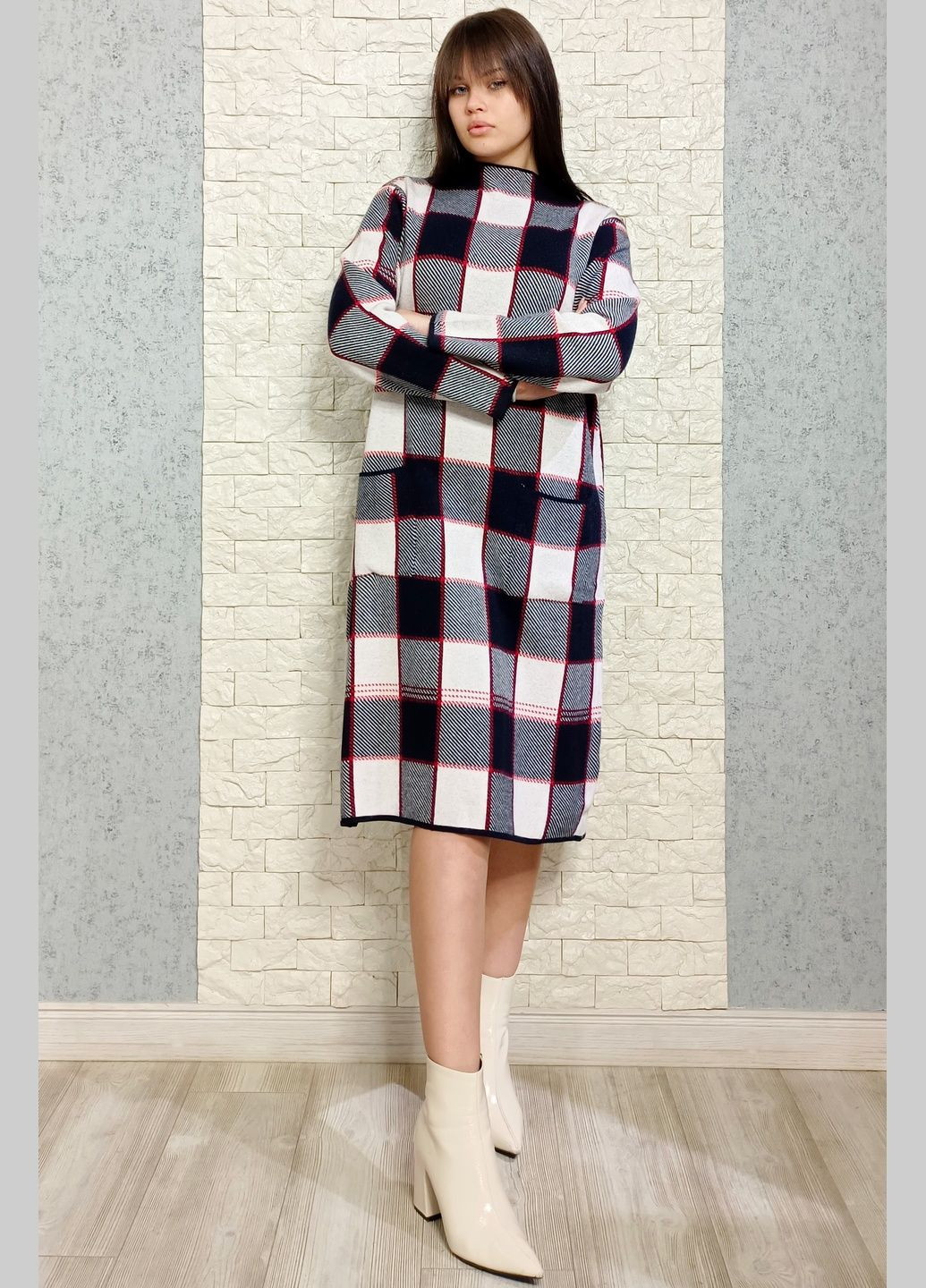 Комбінована повсякденний, кежуал сукня Palma в клітинку