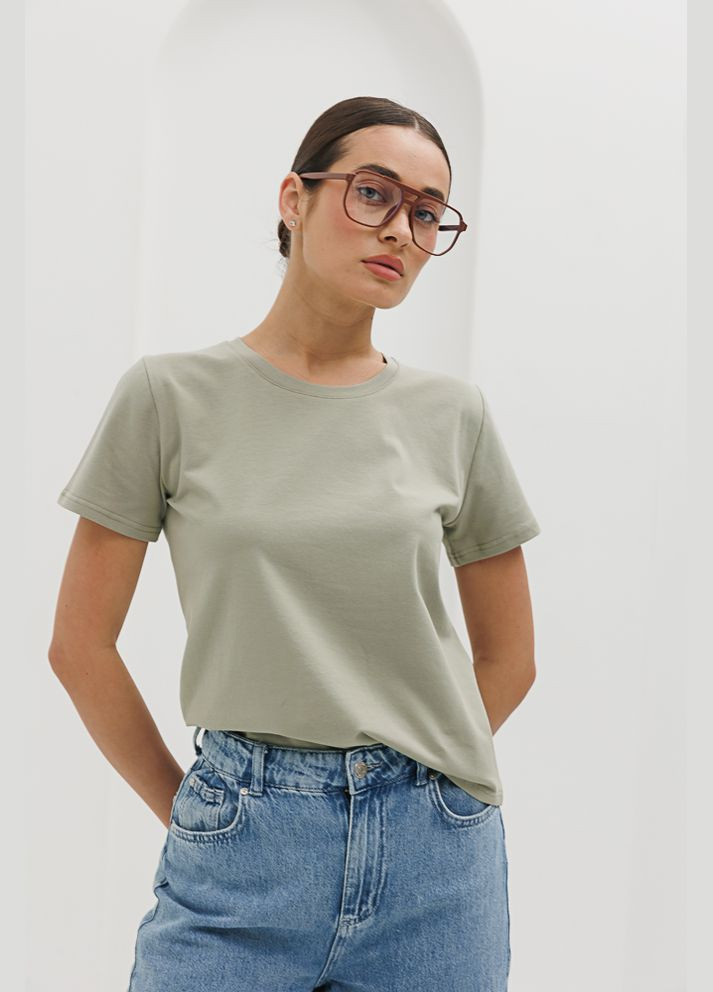 Оливкова літня жіноча футболка Arjen