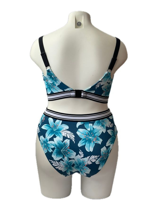 Блакитний літній купальник роздільний 7223-7224 роздільний, балконет Elomi Island Lily