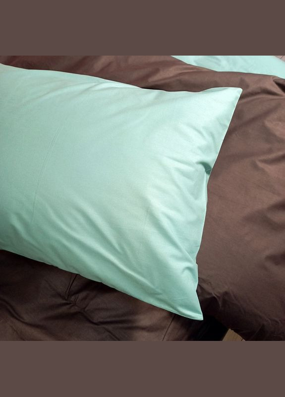 Постільна білизна ДУЕТ М'ятна лагуна/Антрацит Ранфорс Полуторна MERISET (278255801)