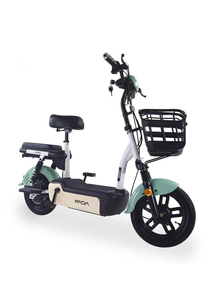 Електроскутер Двомісний LIDO (450W,48V,12Ah) Бежево-Салатовий FADA (302894266)