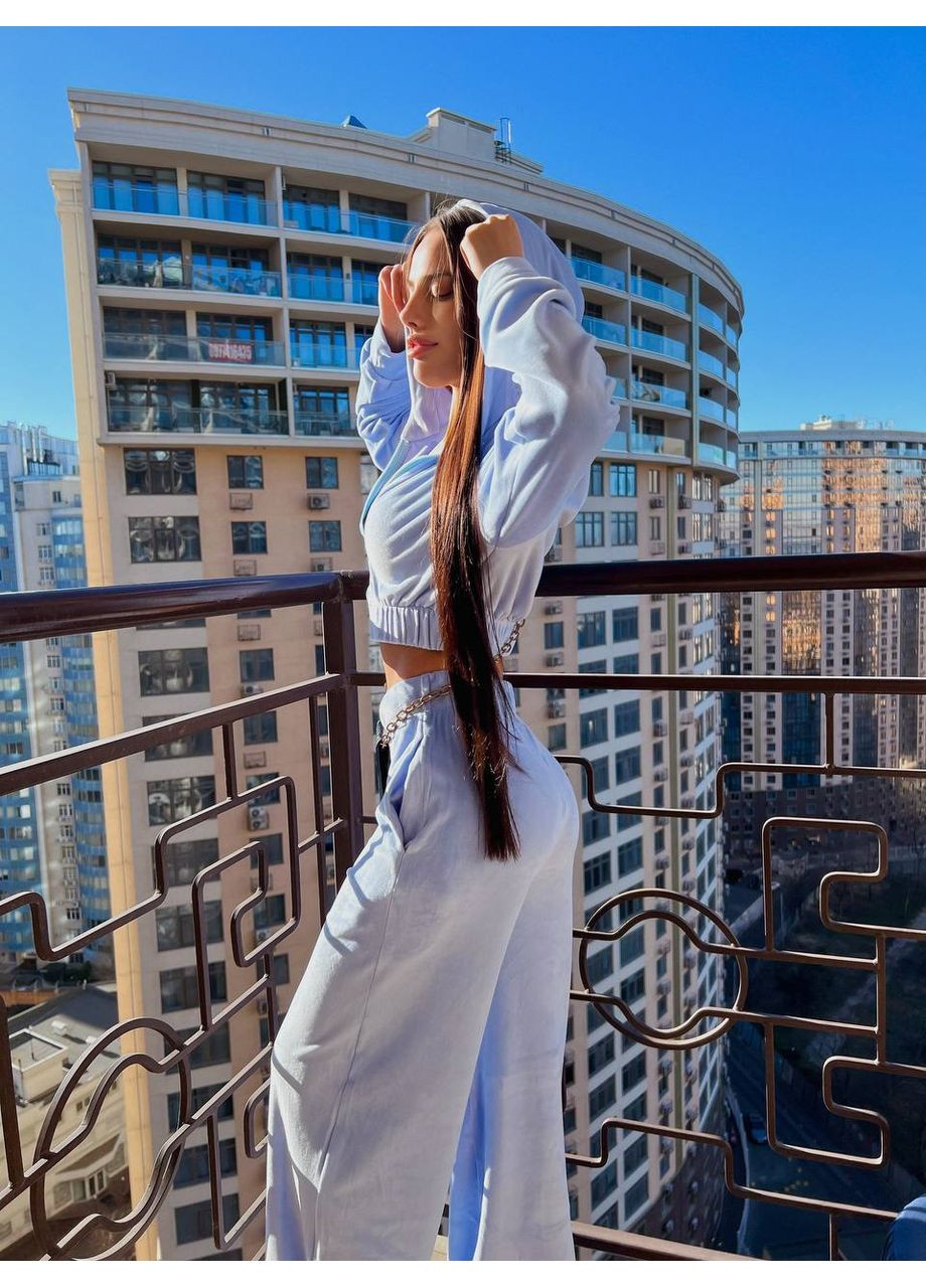 Костюм велюровий з укороченою кофтою та штани Україна (348033187)