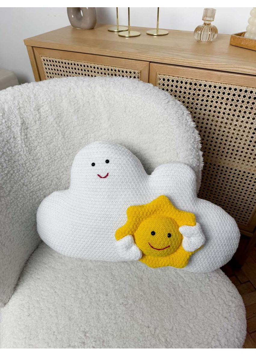 Декоративна іграшка Хмаринка з сонечком 50см ручна робота для інтер'єру подарунок до свята ProDobro (369365286)