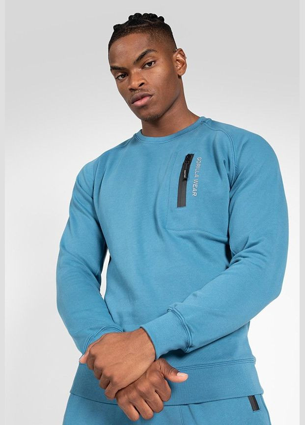 Свитшот Newark Sweater Голубой (06369250) Gorilla Wear - крой комбинированный - (293254102)