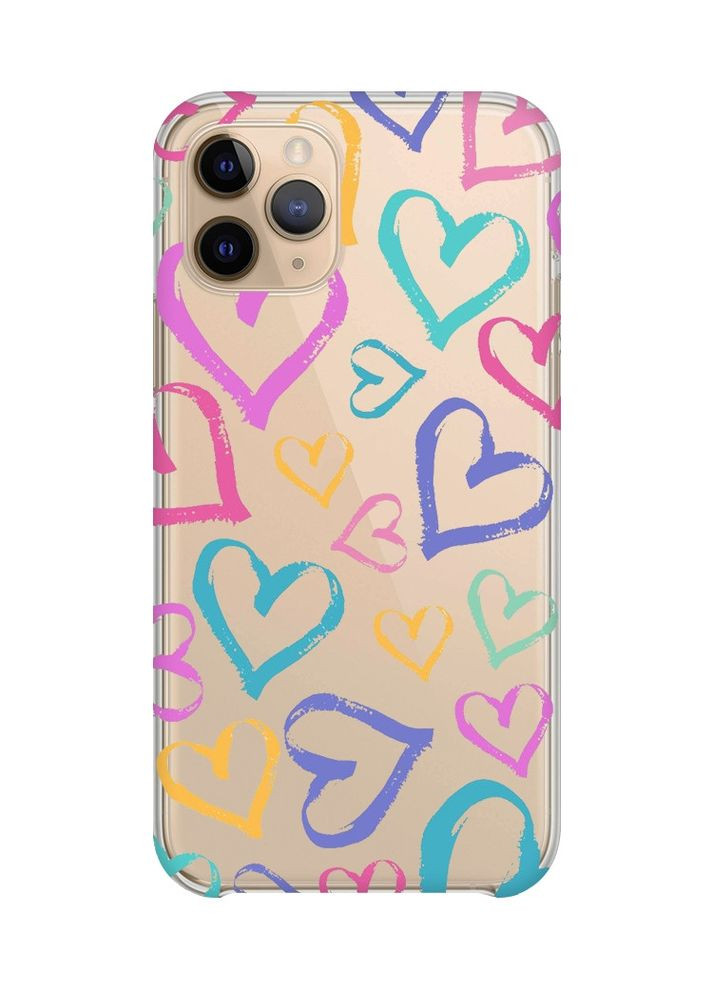 Чехол на iPhone 11 Pro:: Разноцветные сердечка (принт 332) Creative (360700214)
