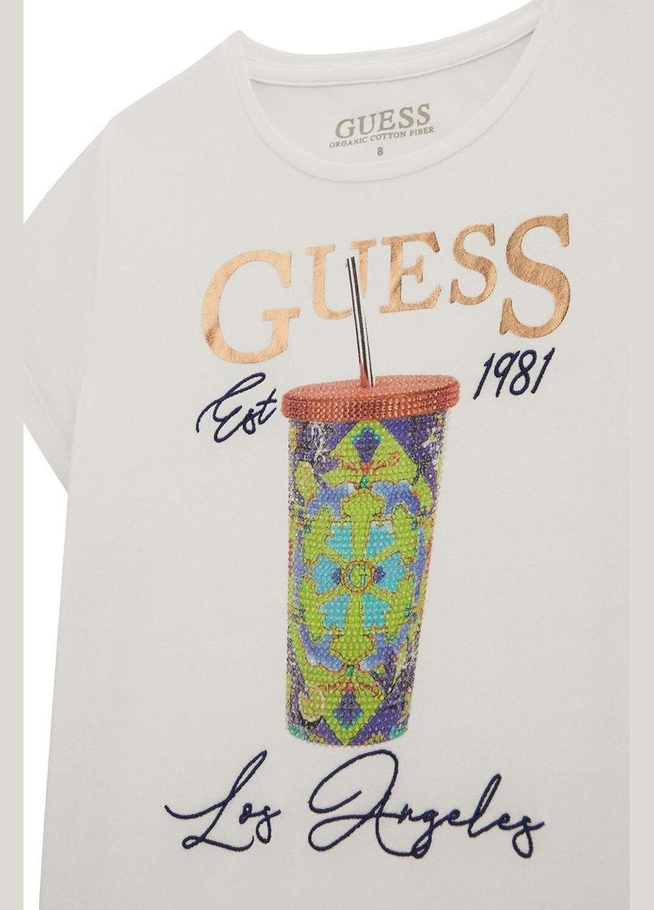 Белая демисезонная футболка guess, ст. j5gi08k6yw4 g011,, 122-128 см, 8 лет GUESS KIDS