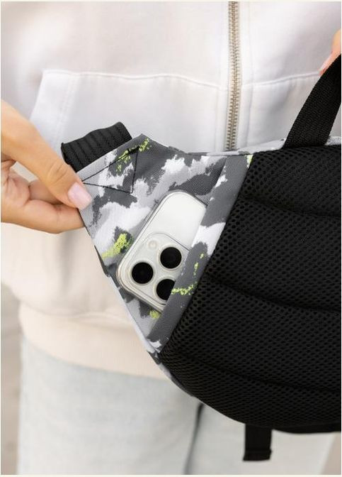 Сумка на пояс через плечо женская текстильная Черно-белый 35608 Sambag (334673942)