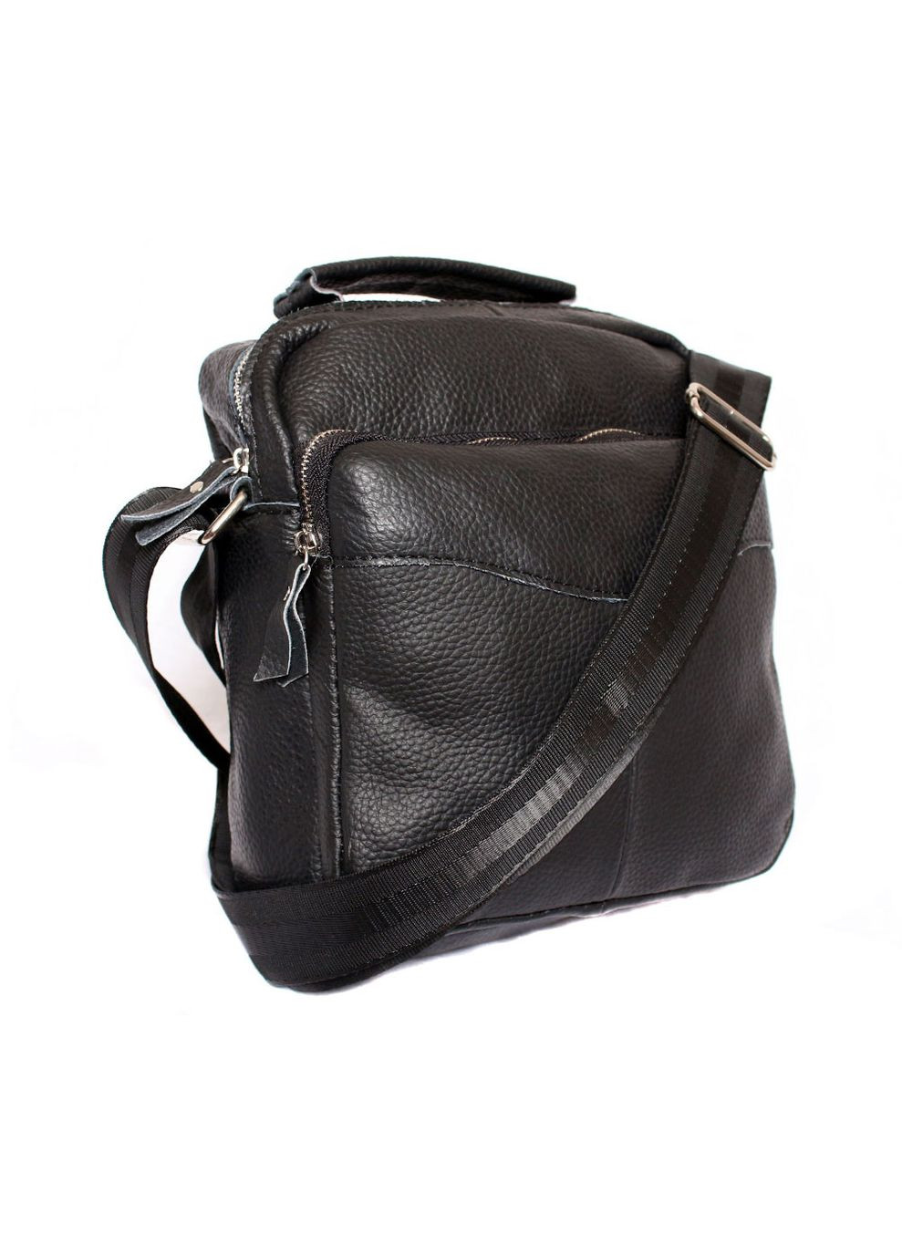 Чоловіча шкіряна сумка 300124 чорна No Brand (370848138)