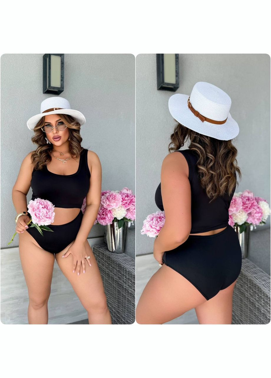 Черный летний женский раздельный купальник на завязках. раздельный MonCher