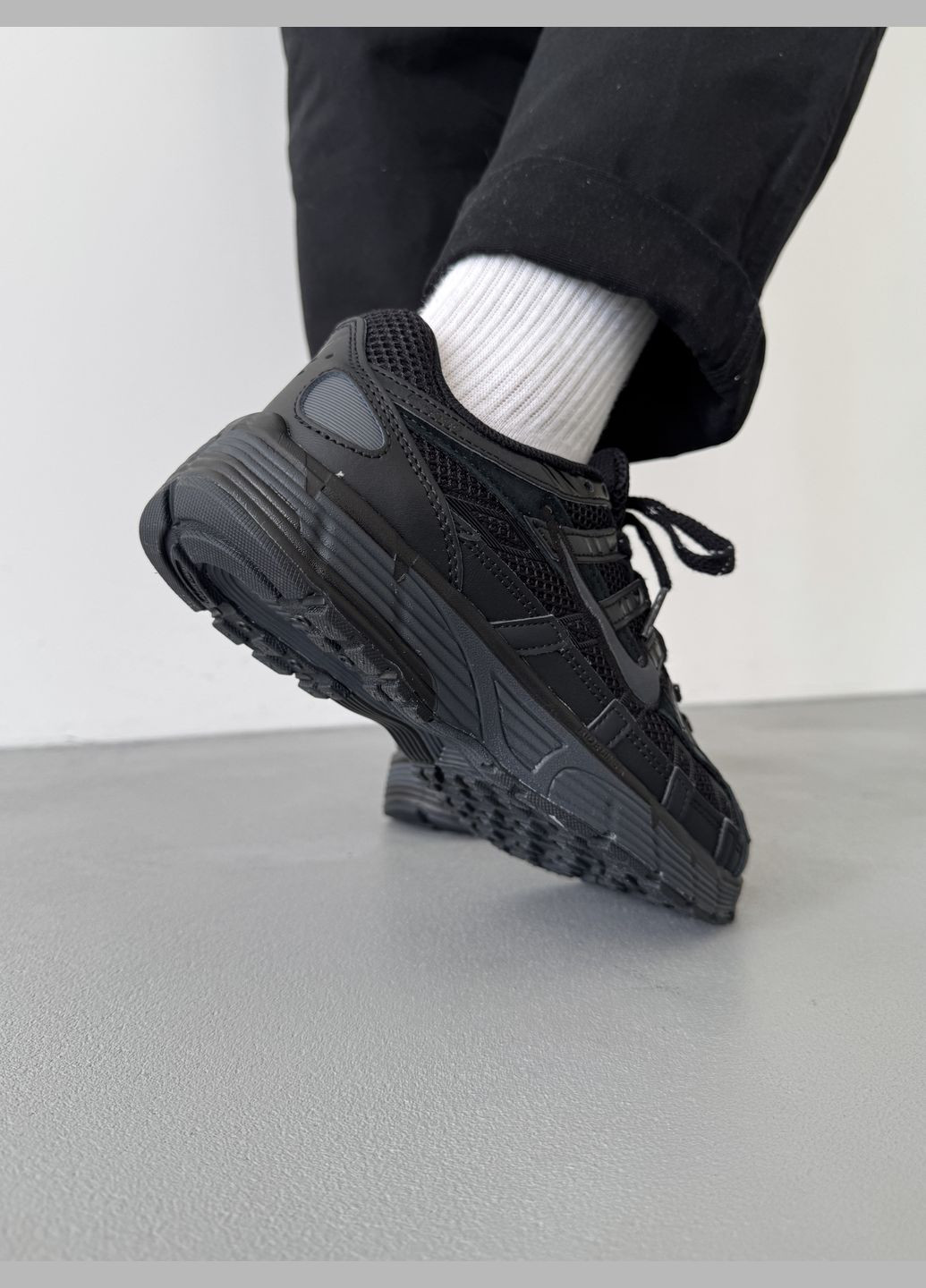 Чорні Осінні кросівки чоловічі і жіночі nike p-6000 black | найк п-6000 чорні No Brand