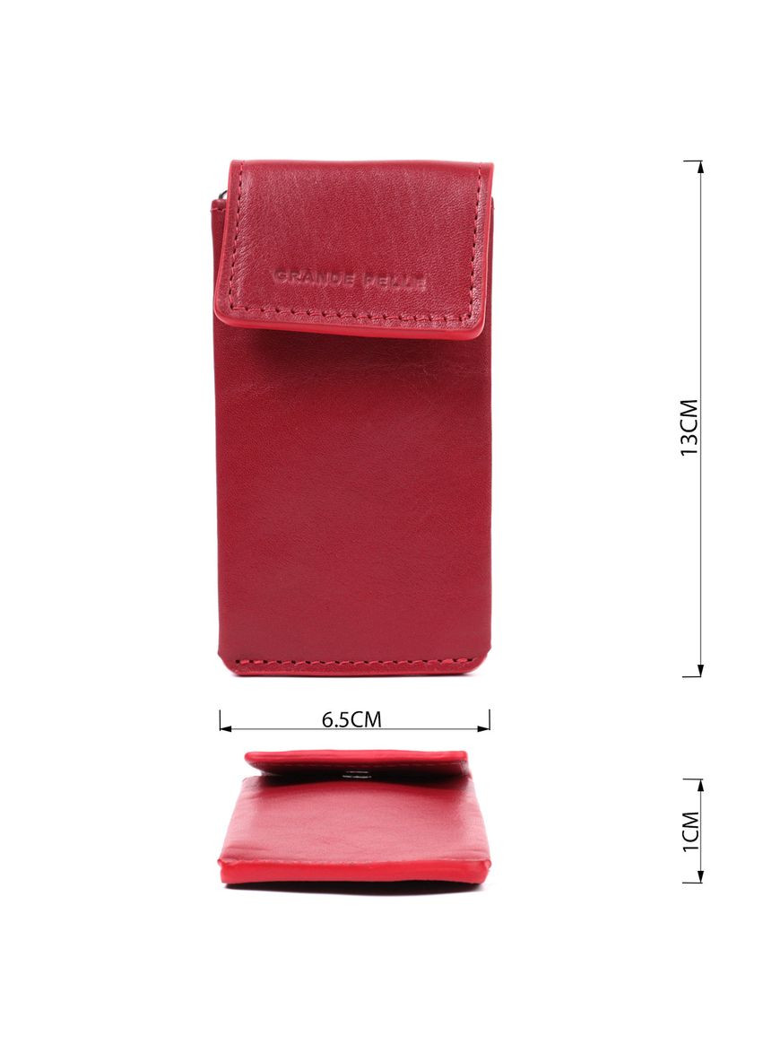 Яскрава жіноча ключниця футляр із натуральної шкіри червоний 22569 Grande Pelle (362418389)