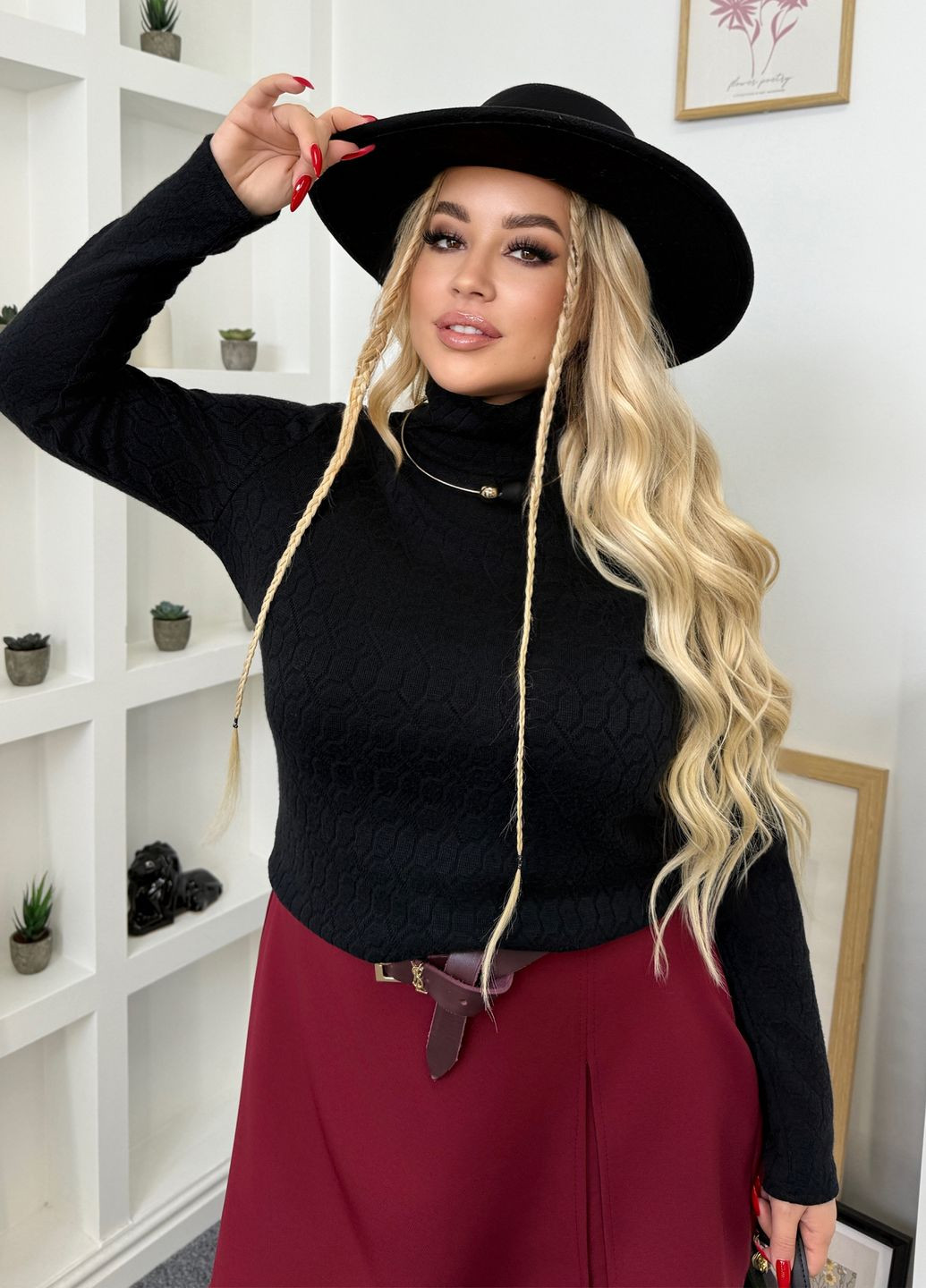 Гольф женский ангоровый вязаной фактуры No Brand (363987799)