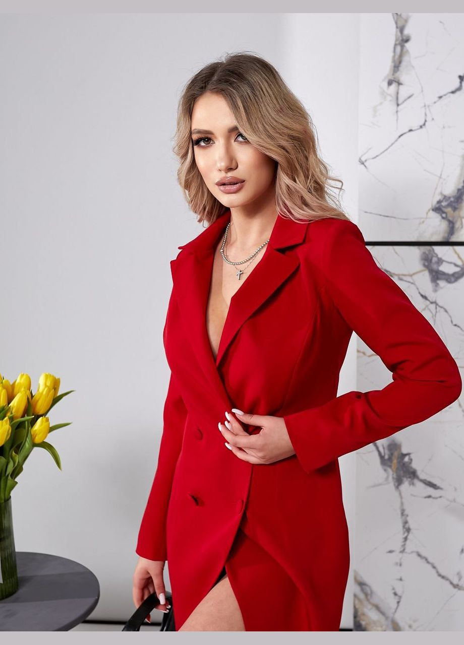 Красное женское платье-пиджак цвет красный р.xs 452497 New Trend