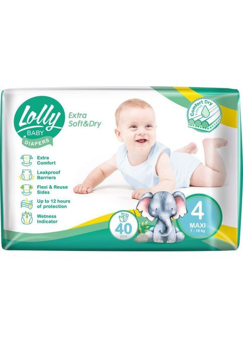 Підгузки (4820174981266) Lolly Soft Maxi 4 7-18 кг 40 шт (357435898)
