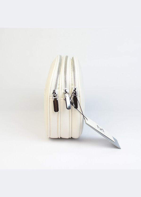 Біла жіноча маленька овальна сумка крос боді на три відділення Alex&Mia (338182390)