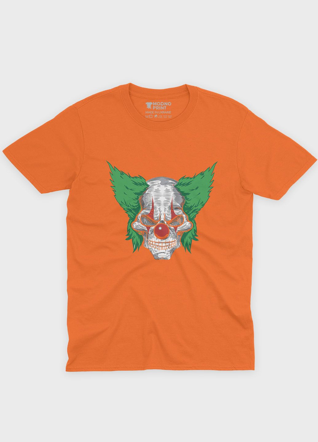 Оранжевая демисезонная футболка для мальчика с принтом супервора - джокер (ts001-1-ora-006-005-003-b) Modno