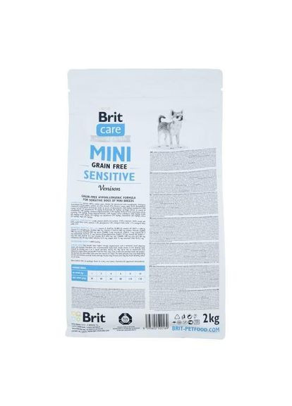 Сухий корм GF Mini Sensitive для собак мініатюрних порід з чутливим травленням, з олениною, 2 кг Brit Care (322874544)