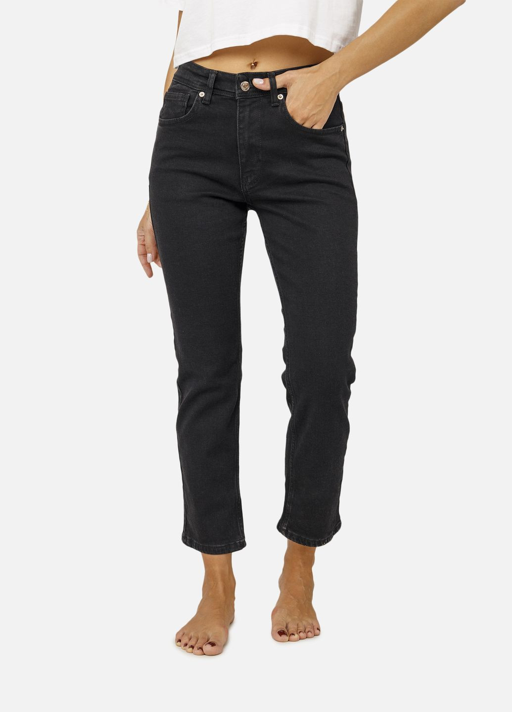 Жіночі джинси slim колір чорний CB-00257333 Yuki - (309000542)