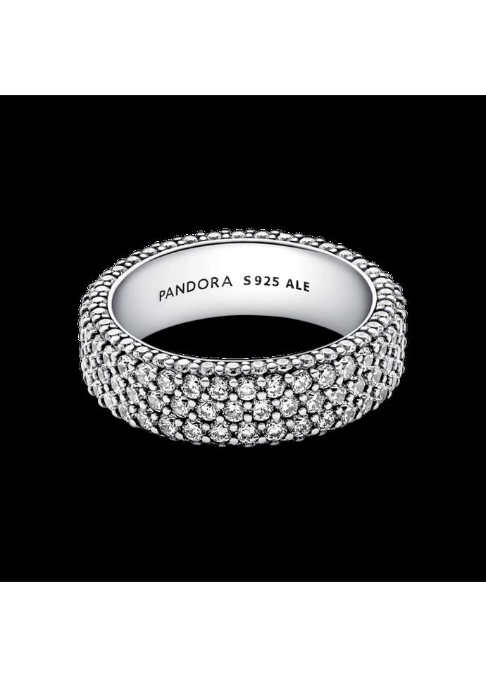 Срібна каблучка Пандора "Три ряди паве" Kabluchka (355345921)