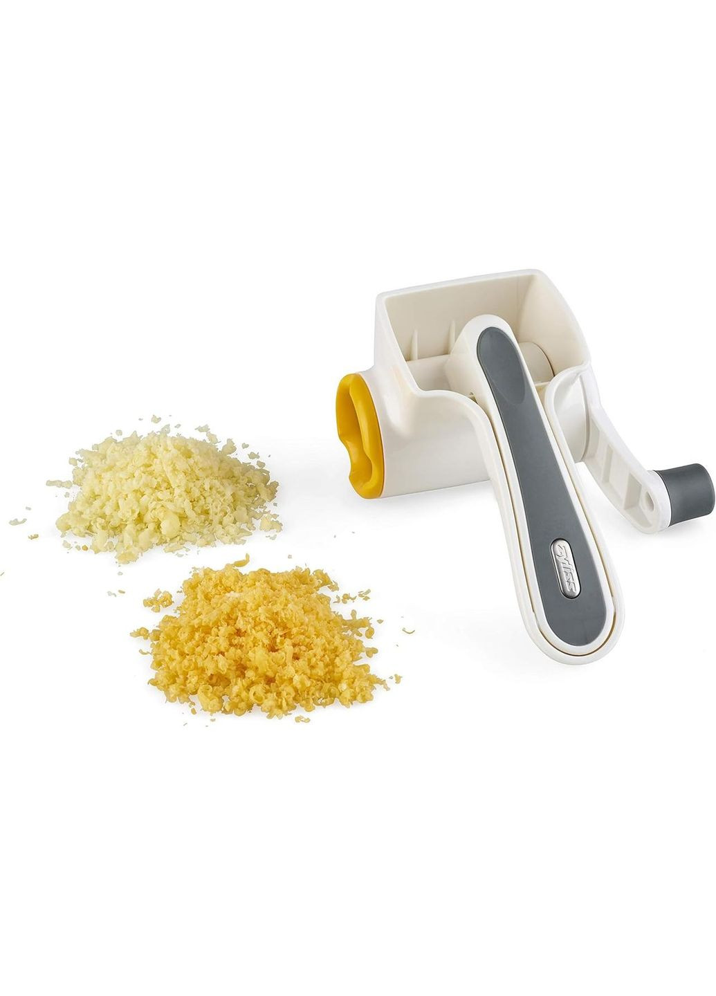 Терка для сыра Classic с вращающимся барабаном, Нержавеющая сталь/Пластик, Ручная мясорубка, Бело-серая Zyliss (372154210)