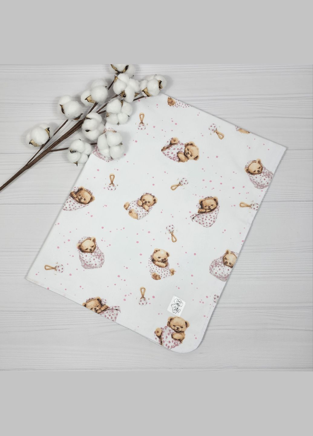 Пелюшки дитячі a.l.babybox Зайчик з мамою білий 50х80 см 3 шт. No Brand (318278265)