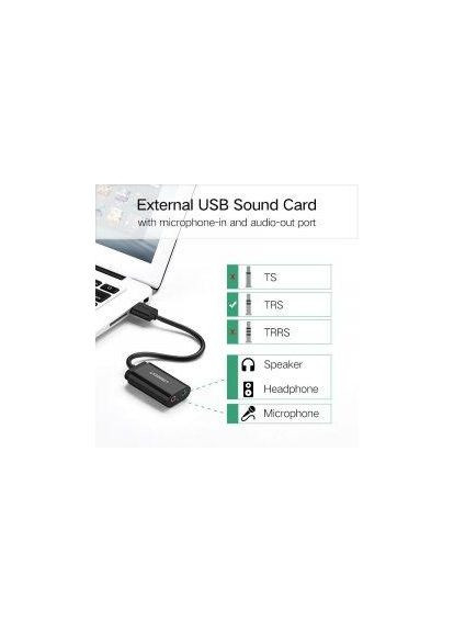 Звуковая карта US205 USB 2.0 чорный (30724) Ugreen (371632355)