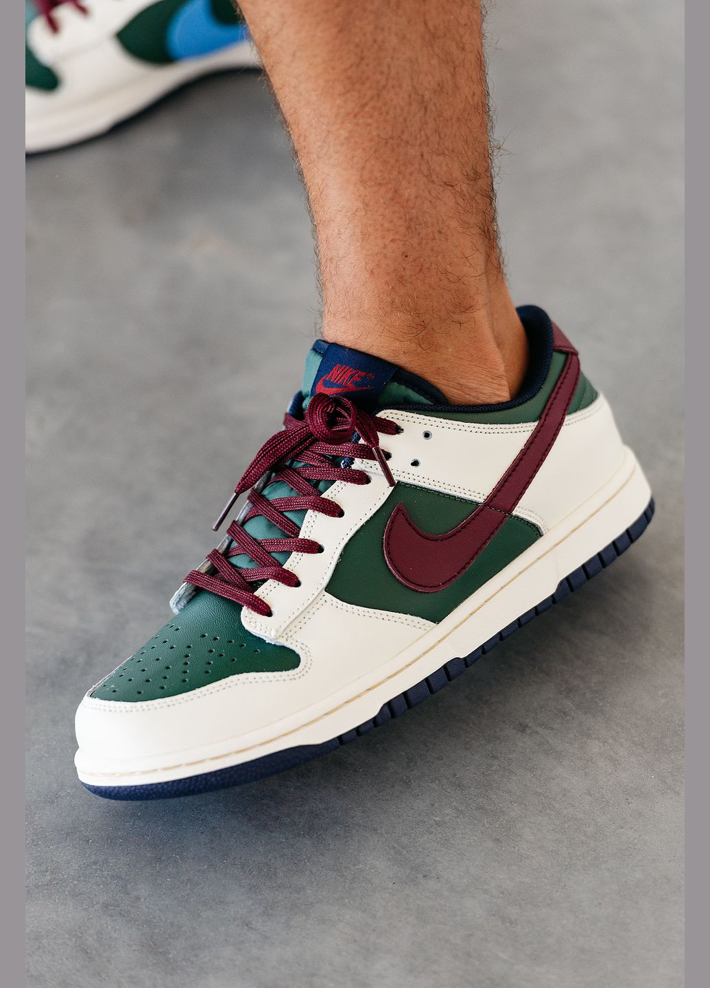 Білі Осінні кросівки чоловічі sb dunk low white red green | найк сб данк низькі білі червоні зелені No Brand