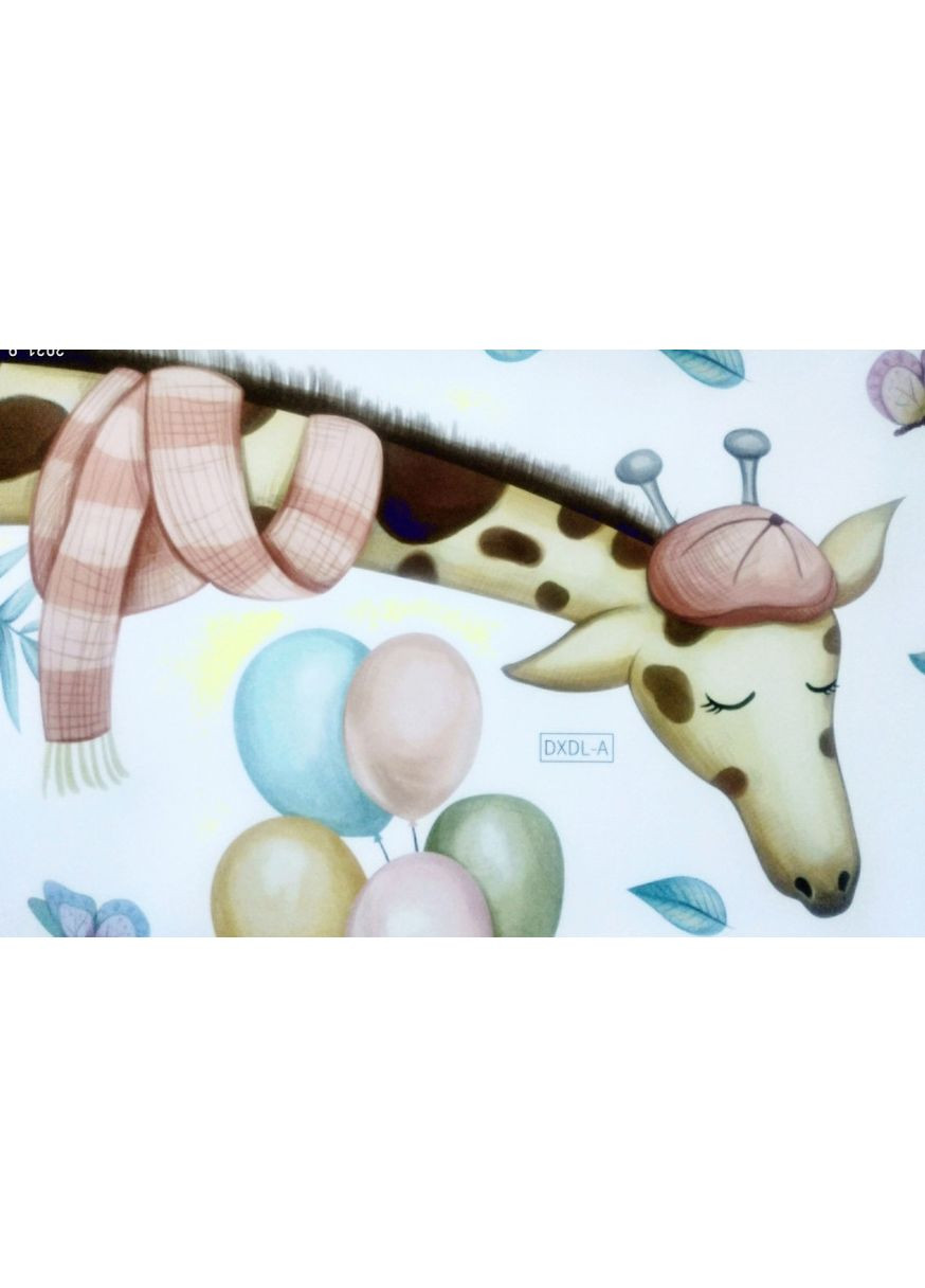 Наклейка Мальчик веселится с жирафом и слоном (лист 60х90 см) Б325 DXDL-AB No Brand (355947891)