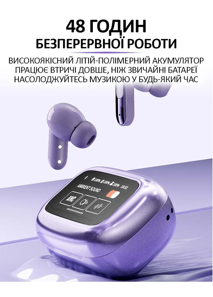 Наушники беспроводные LIVE BEAM 3 TWS с LED дисплеем, Bluetooth 5.4, ANC + ENC, 380mAh, IP55 Black No Brand (322566735)