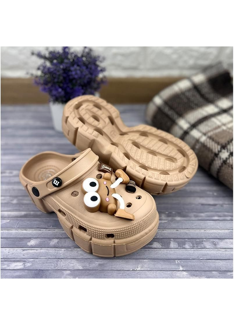 Крокси жіночі з джибітсами на платформі Е-0020327-2 Коричневі Sanlin (315355782)