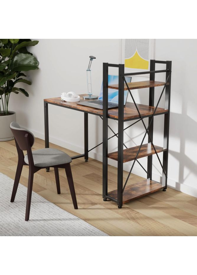 Компьютерный стол Devoko с боковыми полками в стиле Loft коричневый Leobert (361951751)