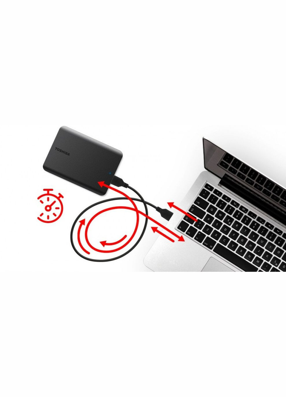 Зовнішній жорсткий диск 2.5" USB 1.0TB Canvio Basics Black (HDTB510EK3AA) Toshiba (336958122)